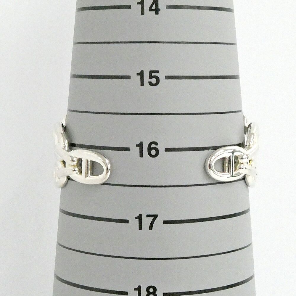 Hermes Bracelet Chaine D'ancre Enchainee Double Bangle S Silver — view 8