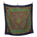 Hermes Qalamdan Carre 90 Navy Multicolor Silk Scarf
