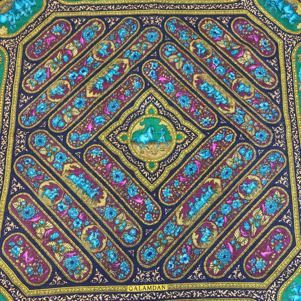 Hermes Qalamdan Carre 90 Navy Multicolor Silk Scarf — view 4