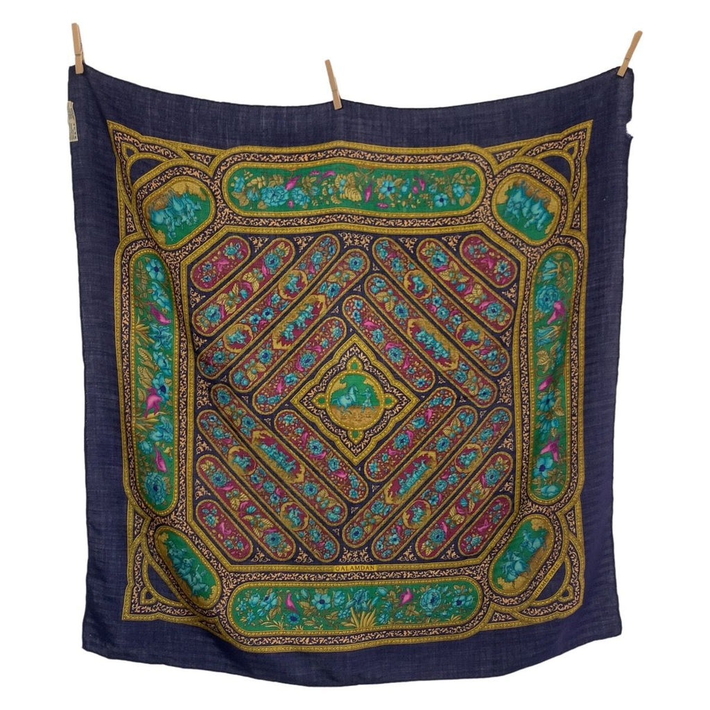 Hermes Qalamdan Carre 90 Navy Multicolor Silk Scarf — view 2