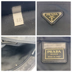 Prada Tessuto Black Silver Nylon Shoulder Bag — view 3