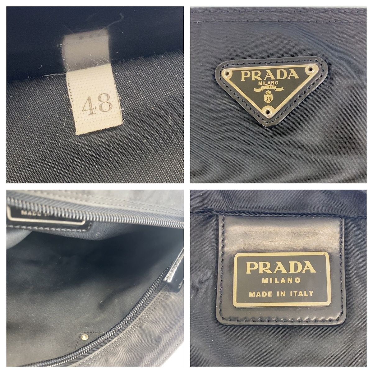 Prada Tessuto Black Silver Nylon Shoulder Bag — view 3