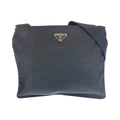 Prada Tessuto Black Silver Nylon Shoulder Bag