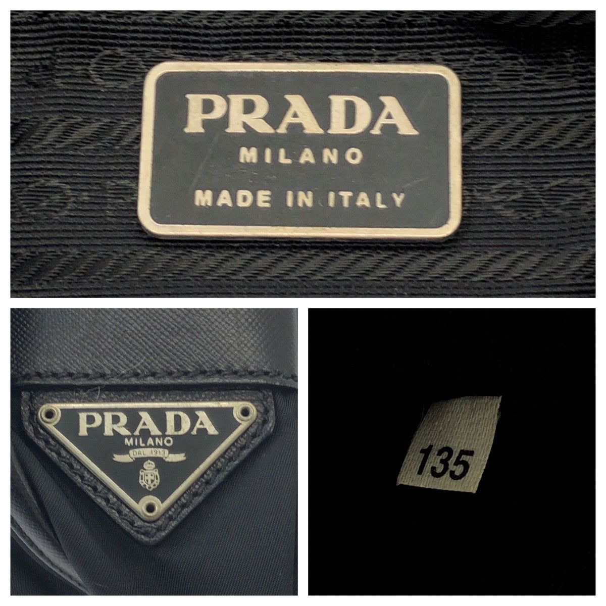 Prada Tessuto Black Silver Nylon Shoulder Bag — view 3