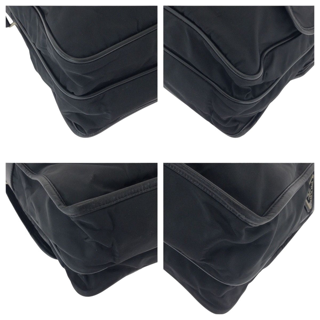 Prada Tessuto Black Silver Nylon Shoulder Bag — view 4