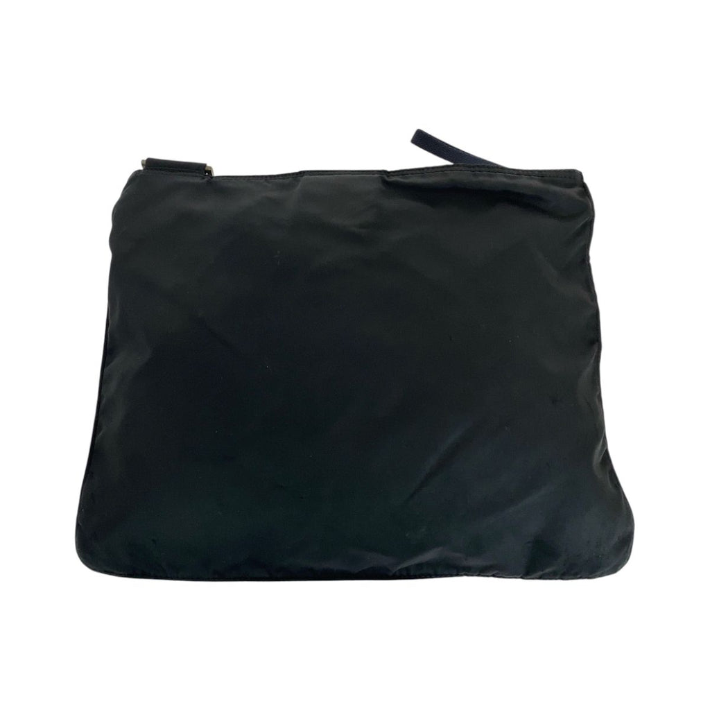 Prada Tessuto Black Silver Nylon Shoulder Bag Pochette — view 2