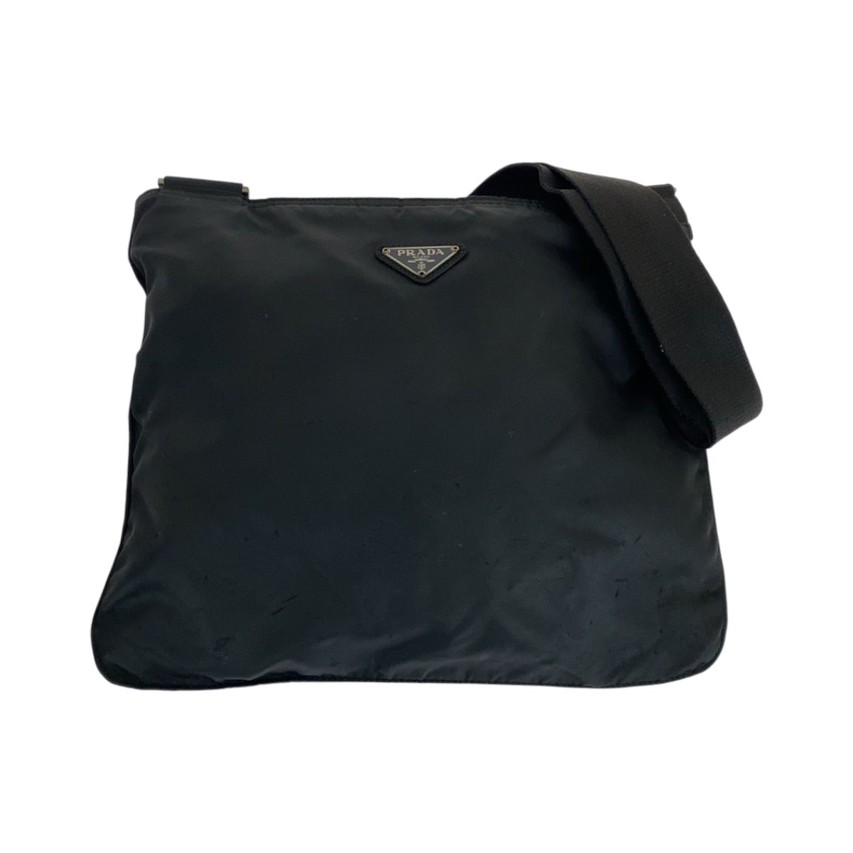 Prada Tessuto Black Silver Nylon Shoulder Bag Pochette