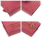 Prada Saffiano Ribbon Pink Gold Leather Wallet — view 7