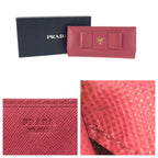 Prada Saffiano Ribbon Pink Gold Leather Wallet — view 3