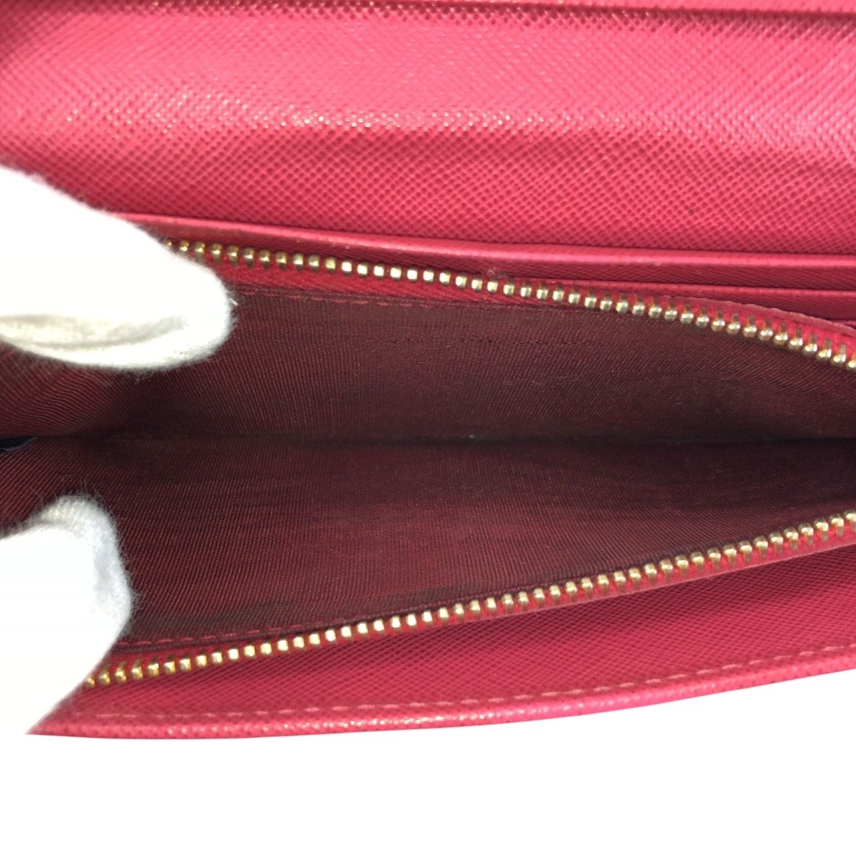 Prada Saffiano Ribbon Pink Gold Leather Wallet — view 4