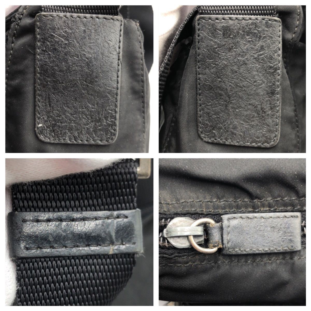Prada Tessuto Black Silver Nylon Shoulder Bag Pochette — view 5