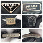 Prada Tessuto Black Silver Nylon Shoulder Bag Pochette — view 3