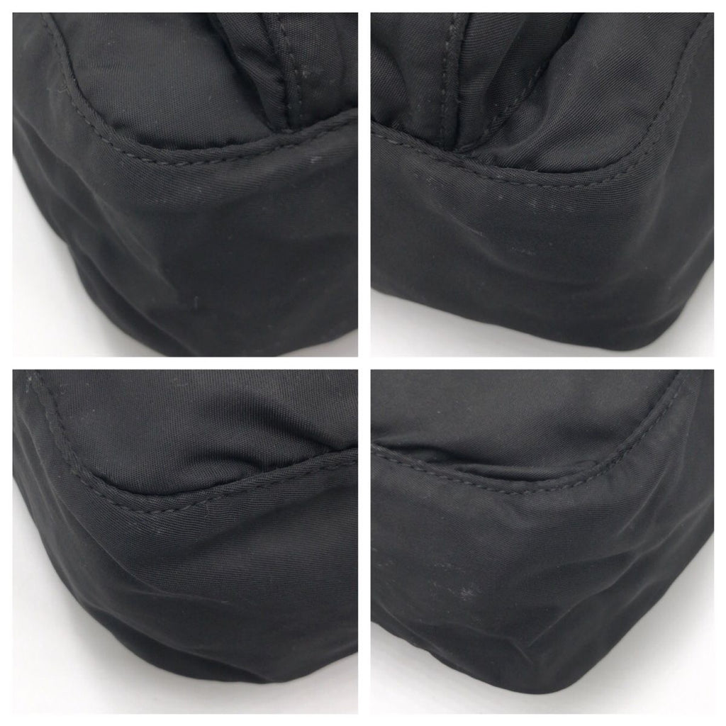 Prada Tessuto Black Silver Nylon Shoulder Bag Pochette — view 4