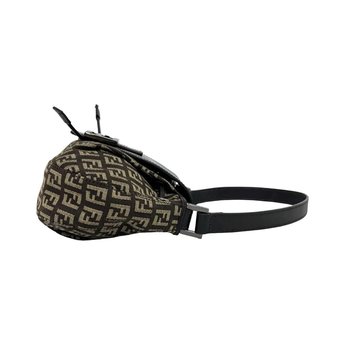 Fendi Zucchino FF Pattern Canvas Leather Shoulder Bag Brown Beige — view 6