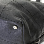 Chanel Choco Bar Line Black Silver Handbag Caviar Leather — view 8