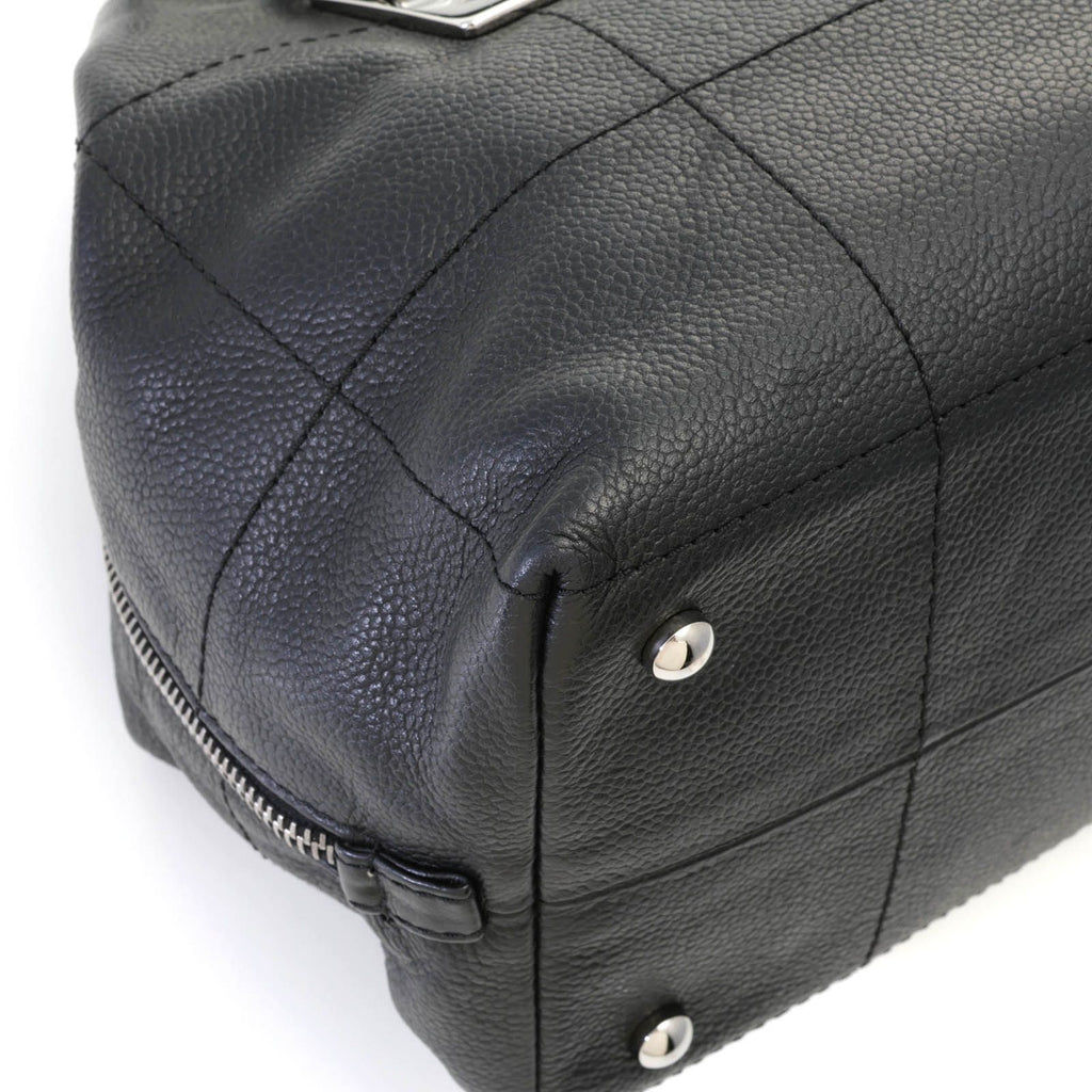 Chanel Choco Bar Line Black Silver Handbag Caviar Leather — view 7