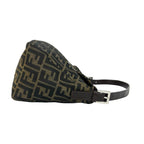 Fendi Zucca FF Pattern Canvas Leather Shoulder Bag Brown Black — view 6