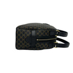 Celine Vintage Macadam Blason Pattern Triomphe Leather Mini Boston Bag Black — view 6