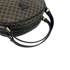Celine Vintage Macadam Blason Pattern Triomphe Leather Mini Boston Bag Black — view 4