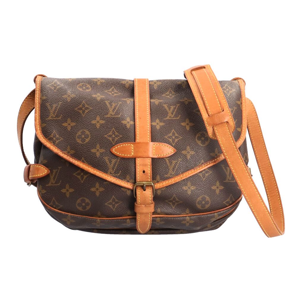 Louis Vuitton Saumur 30 Monogram Shoulder Bag Canvas Brown