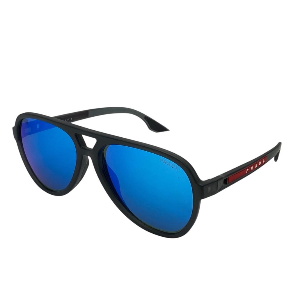 Prada Sports Sunglasses Eyewear Pilot Mirror Lens PS Acetate Matte Black