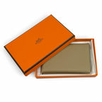 Hermes Calvi Beige Marfa Evercolor Silver Business Card Case — view 2