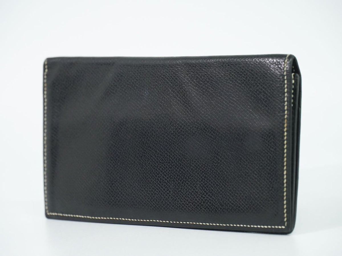 Hermes Leather Billfold Wallet Black — view 2