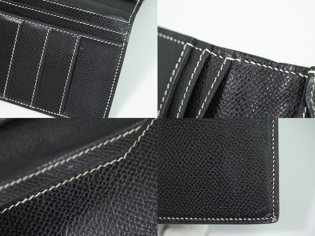 Hermes Leather Billfold Wallet Black — view 8