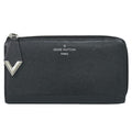 Louis Vuitton LV Portefeuille Comet Leather L-shaped Zipper Wallet Noir Black