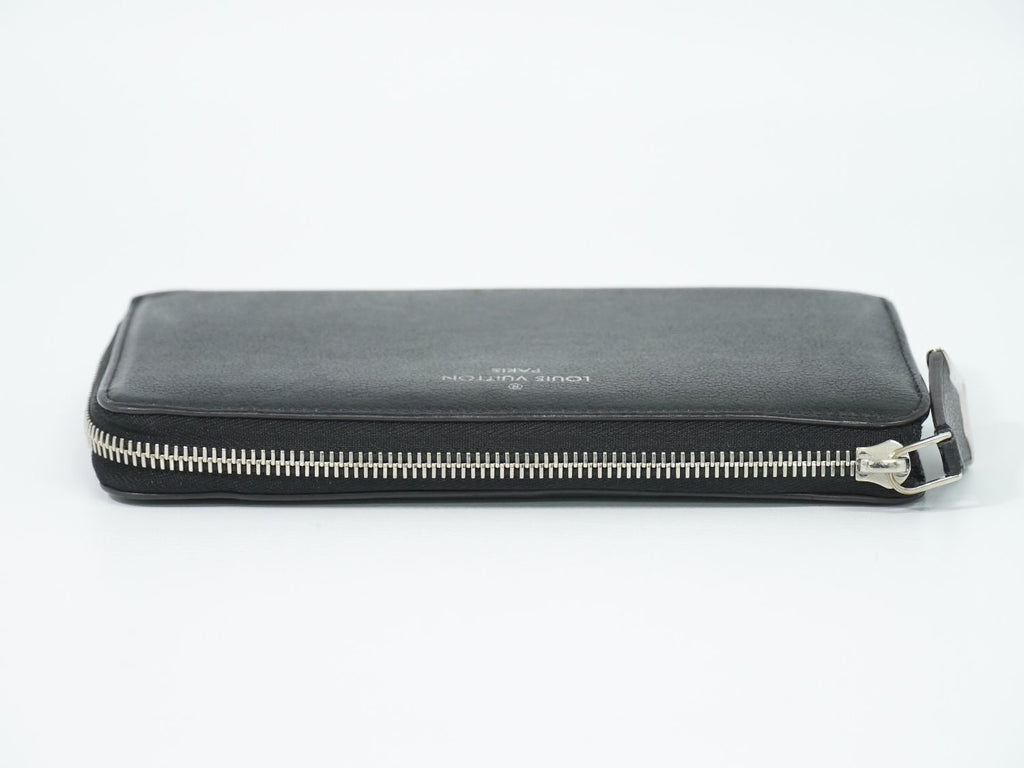 Louis Vuitton LV Portefeuille Comet Leather L-shaped Zipper Wallet Noir Black — view 5