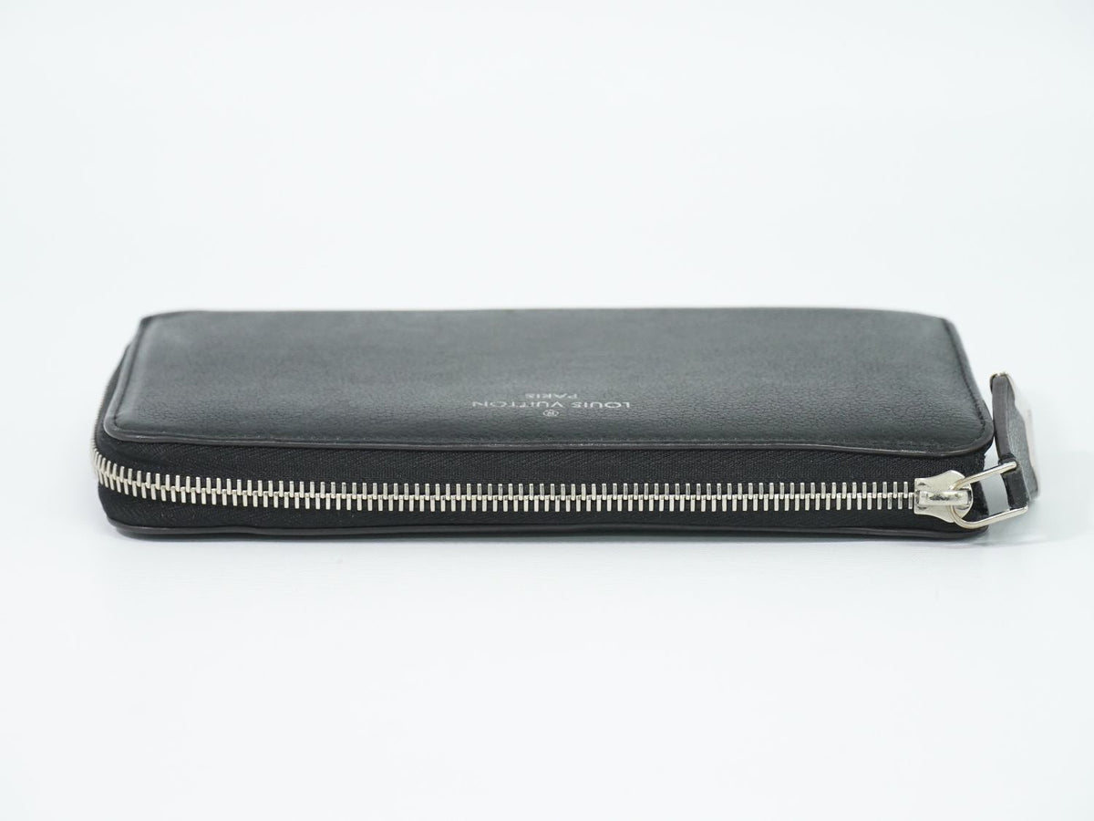 Louis Vuitton LV Portefeuille Comet Leather L-shaped Zipper Wallet Noir Black — view 5