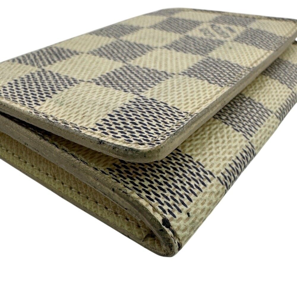 Louis Vuitton Damier Azur Envelope Business Card Holder Leather White Case — view 4