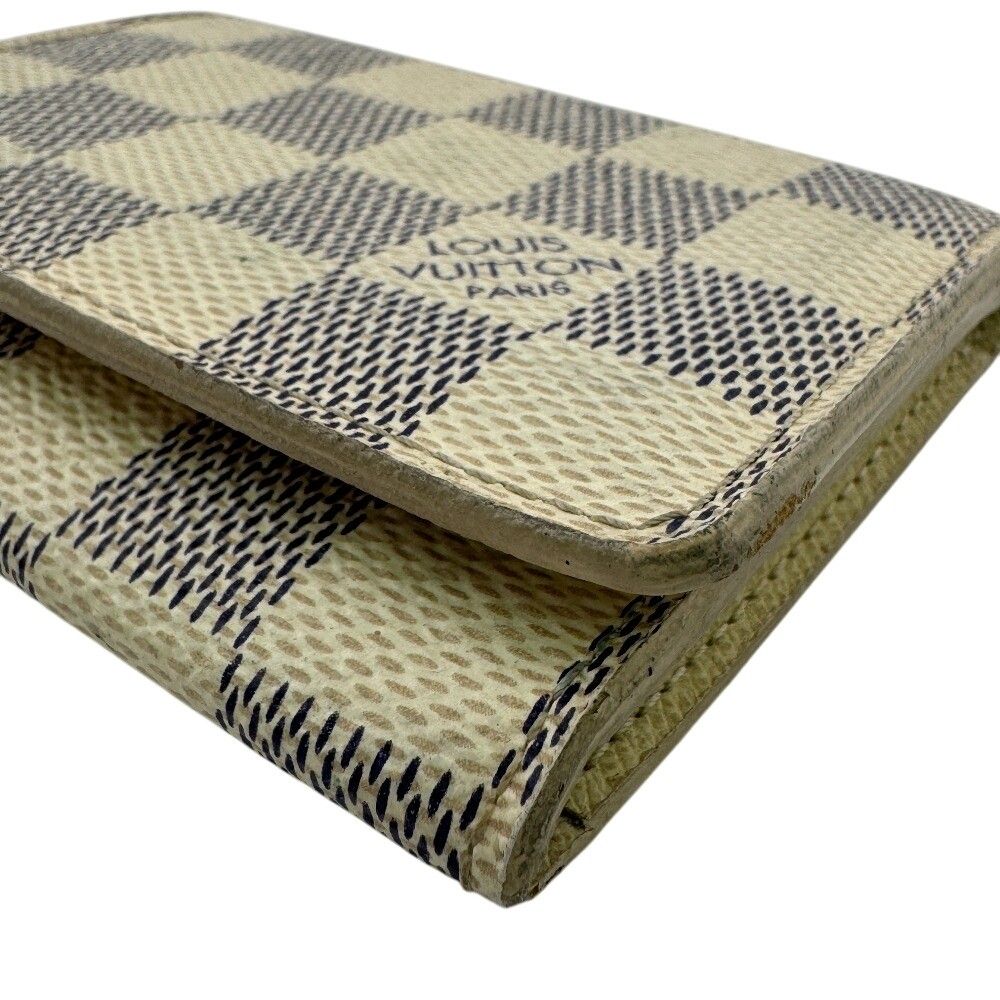 Louis Vuitton Damier Azur Envelope Business Card Holder Leather White Case — view 3