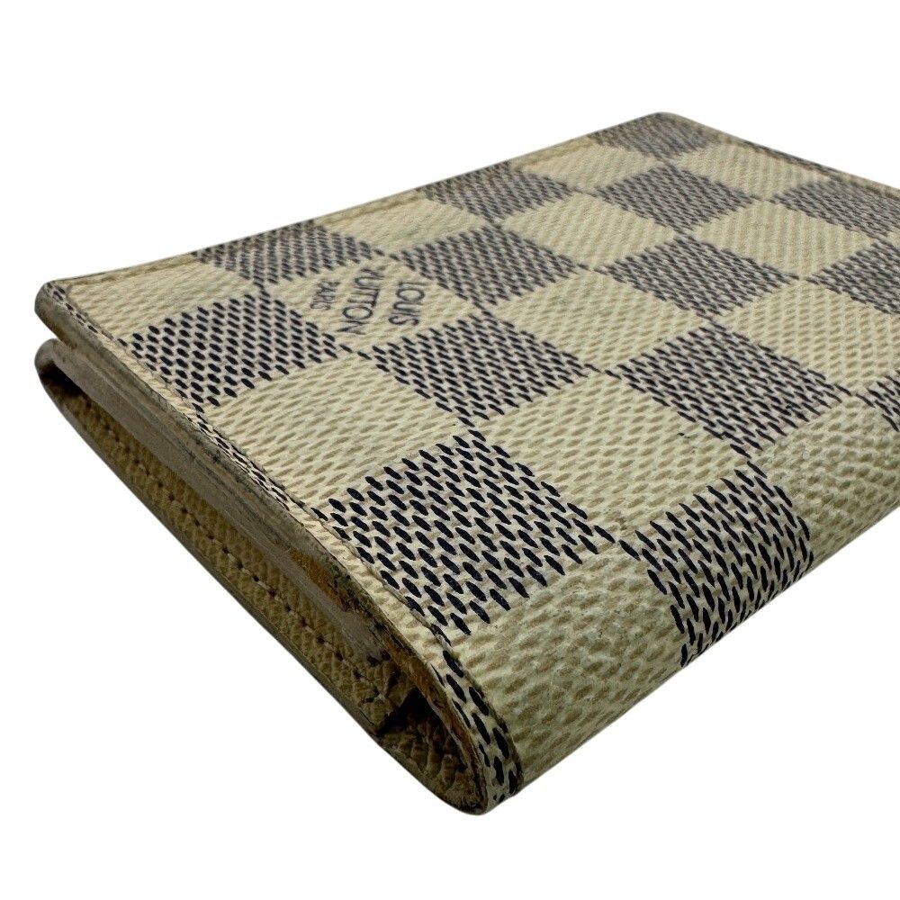 Louis Vuitton Damier Azur Envelope Business Card Holder Leather White Case — view 2