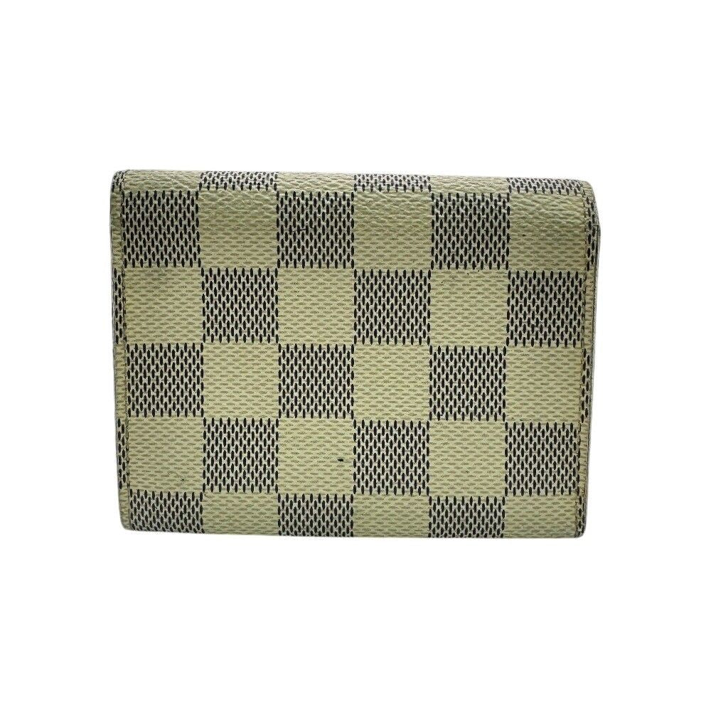 Louis Vuitton Damier Azur Envelope Business Card Holder Leather White Case