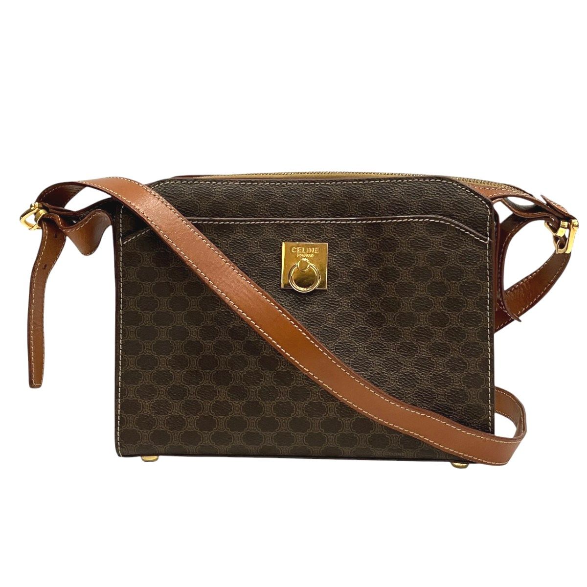 Celine Macadam Shoulder Bag Leather