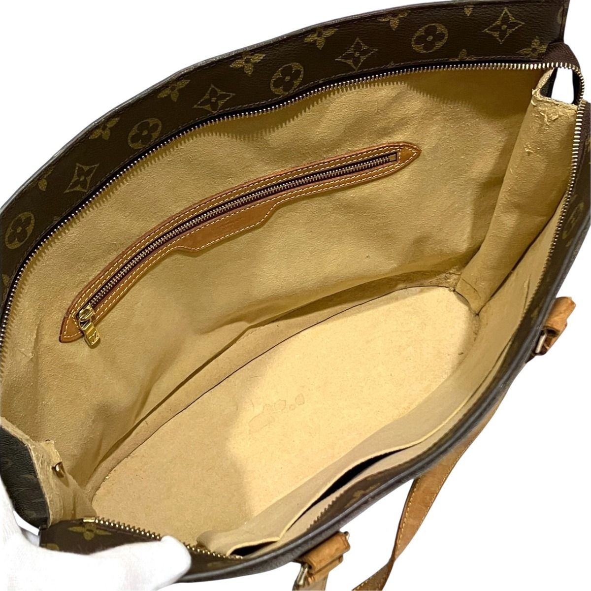 Louis Vuitton Monogram Tote Bag Canvas Vachetta Leather — view 5