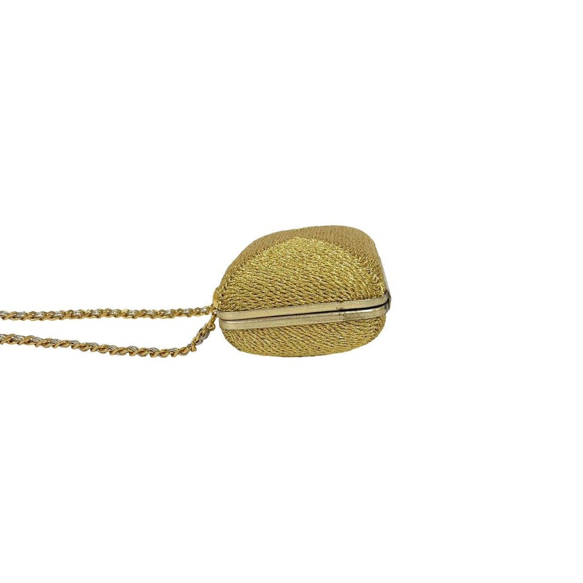 Chanel Vintage Coco Glitter Canvas Kiss Lock Chain Shoulder Bag — view 5