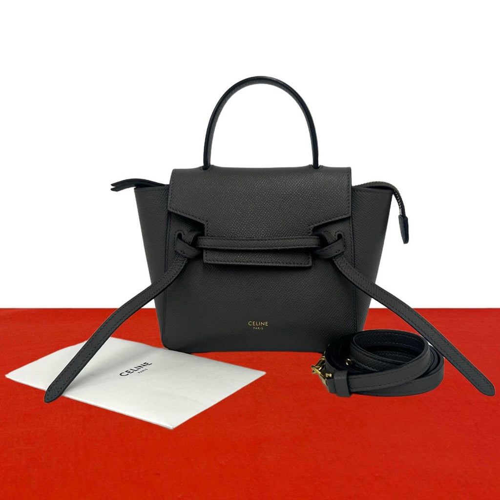 Celine Belt Bag Pico Leather 2-Way Mini Tote Gray