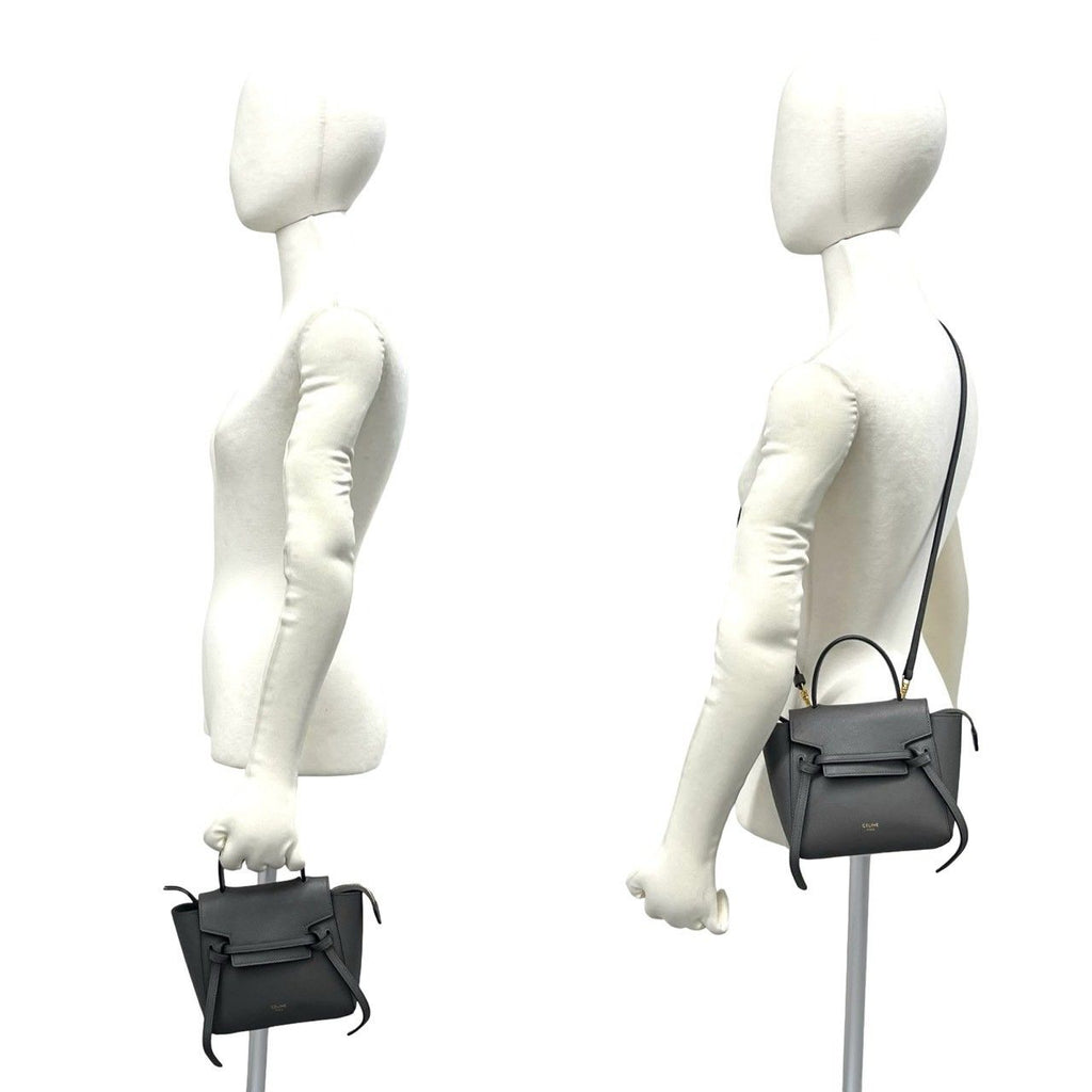 Celine Belt Bag Pico Leather 2-Way Mini Tote Gray — view 2
