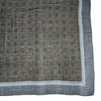 Hermes Carre Geant Cashmere Silk Chain All Over Print Large Shawl Scarf Navy — view 5