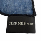 Hermes Carre Geant Cashmere Silk Chain All Over Print Large Shawl Scarf Navy — view 8