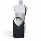 Saint Laurent Leather Top Handle 2-Way Shoulder Bag Black — view 3