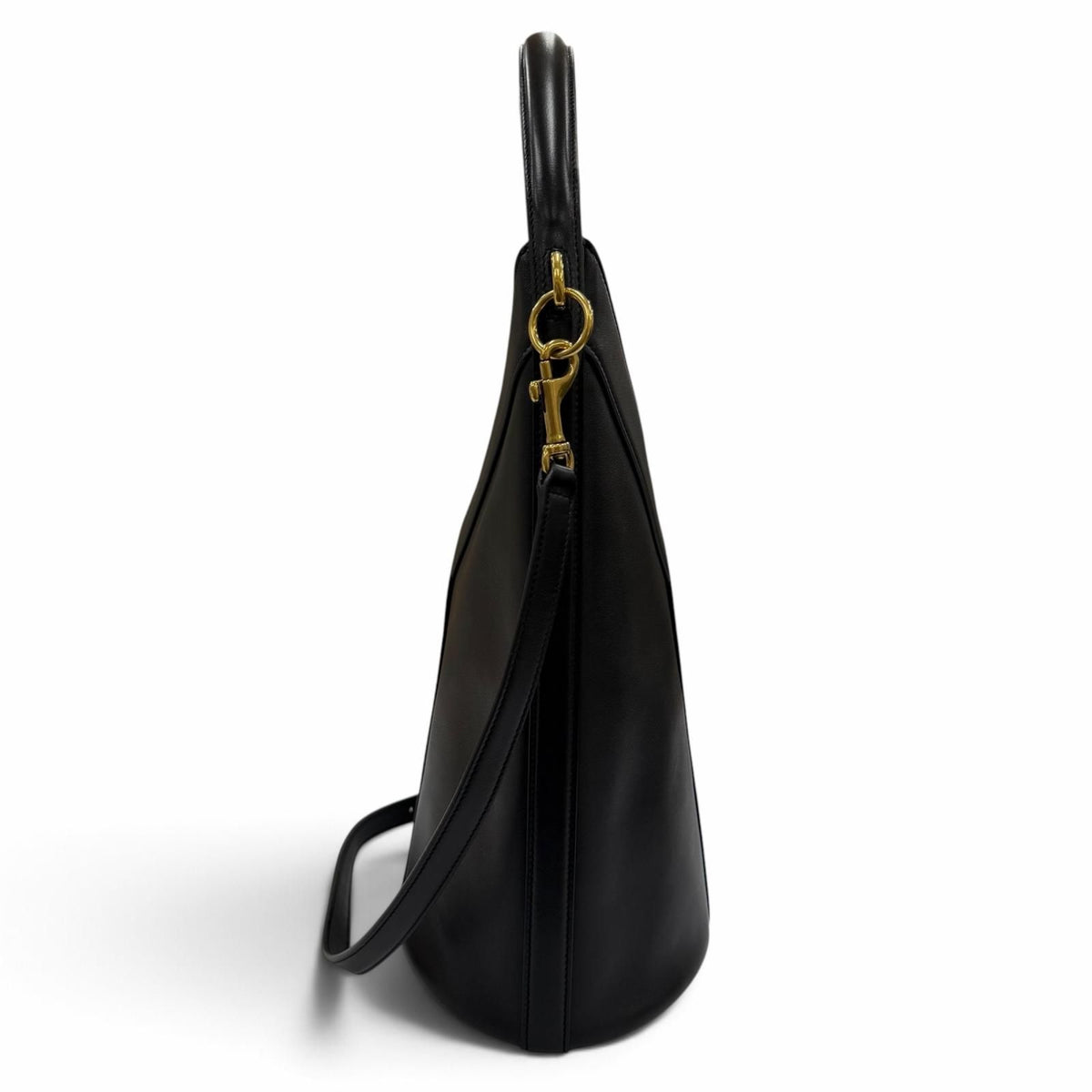 Saint Laurent Leather Top Handle 2-Way Shoulder Bag Black — view 5