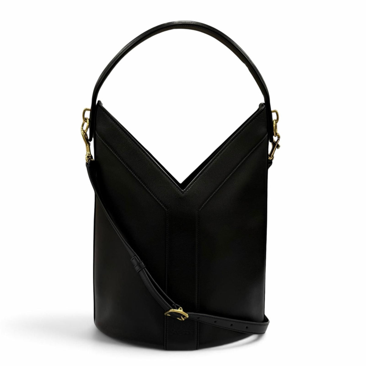 Saint Laurent Leather Top Handle 2-Way Shoulder Bag Black
