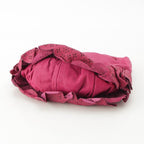 Dior Gypsy Leather Ruffle Hobo Shoulder Handbag Fuchsia Pink — view 5