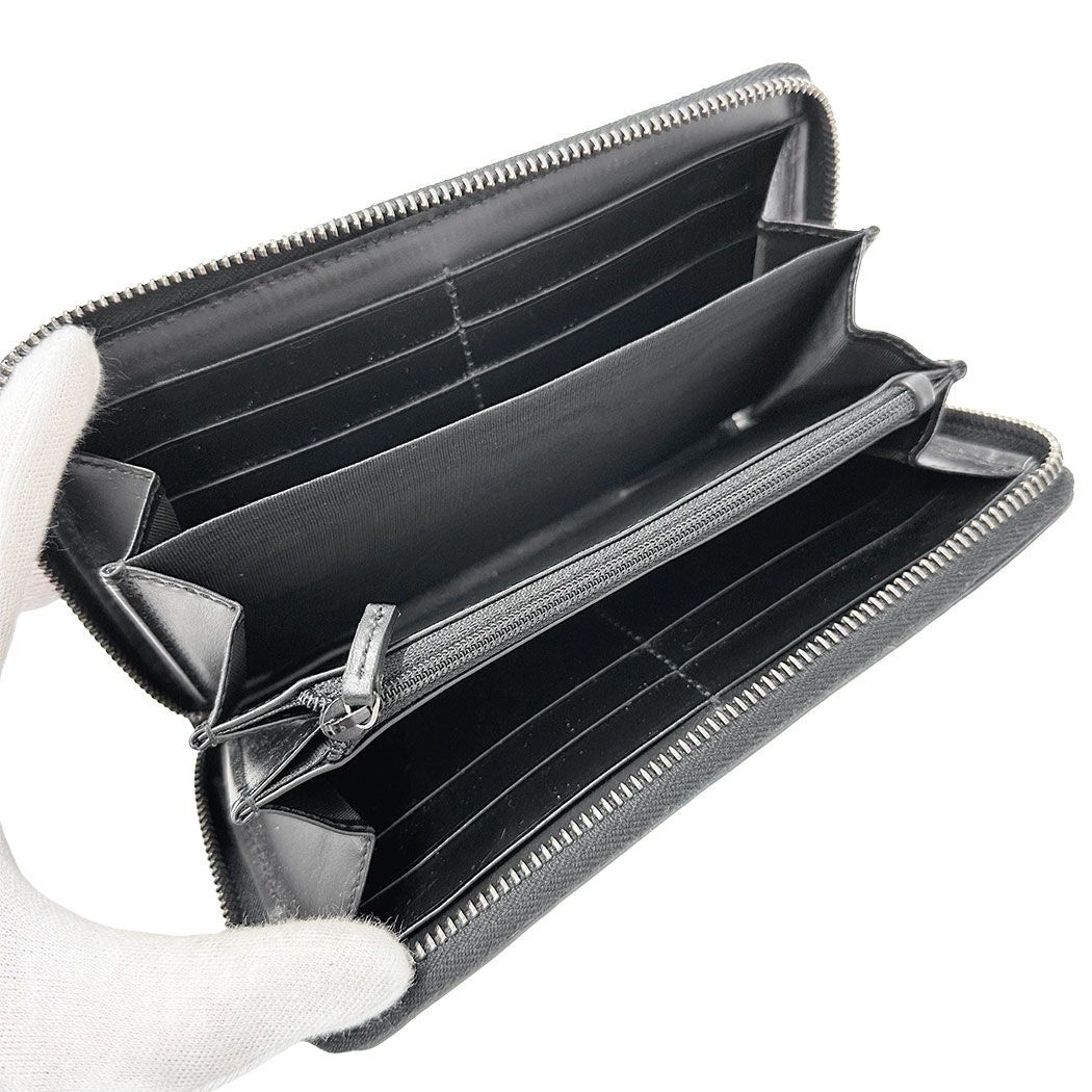 Gucci Wallet Guccissima Leather Black Zip Around Logo — view 6