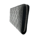 Gucci Wallet Guccissima Leather Black Zip Around Logo — view 4