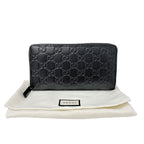 Gucci Wallet Guccissima Leather Black Zip Around Logo — view 5