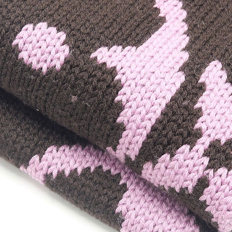 Louis Vuitton LV Echarpe Grand Floor Scarf Brown Pink Wool — view 3